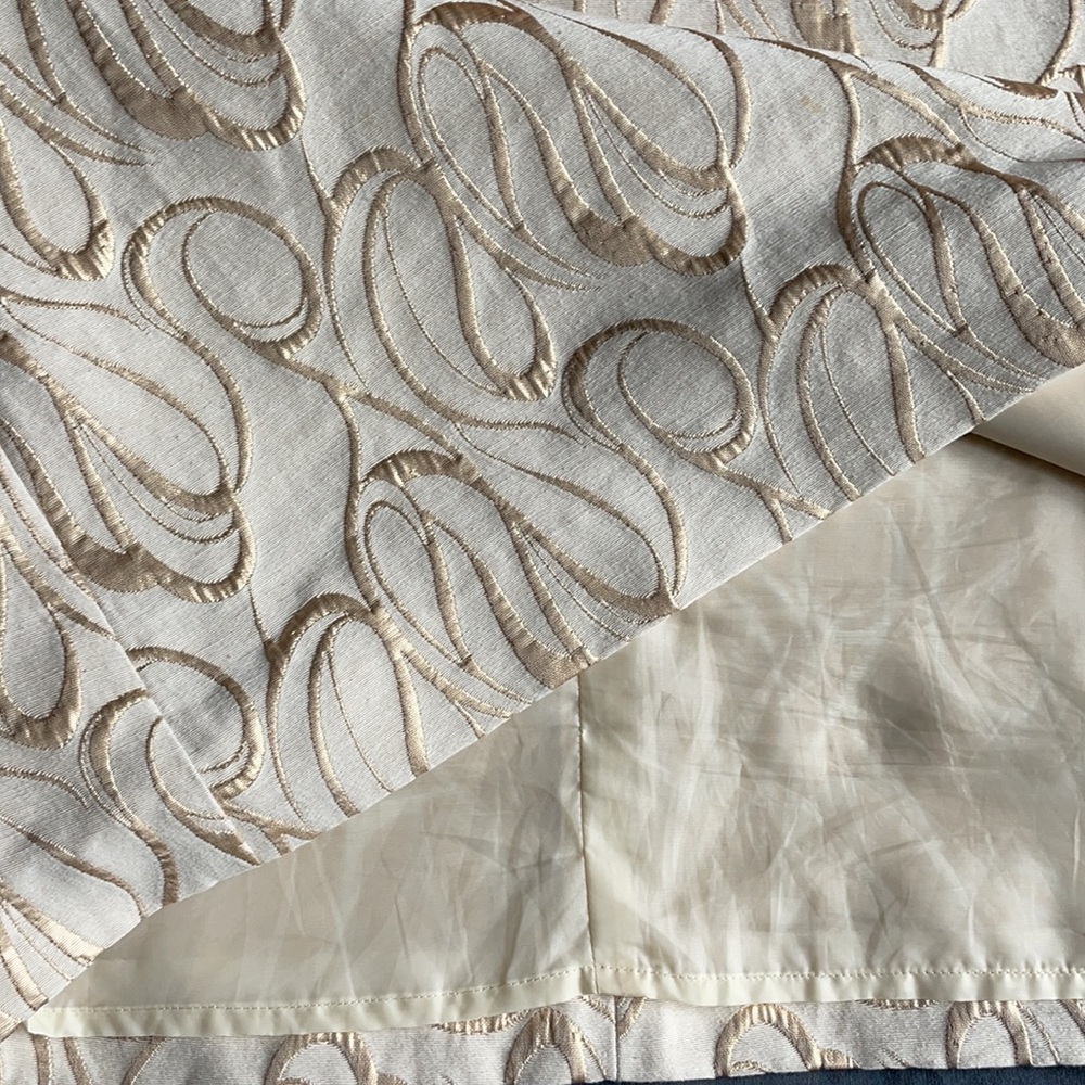 Banana Republic Embroidered Sheath Dress Cream and Gold Small - Picture 6 of 9
